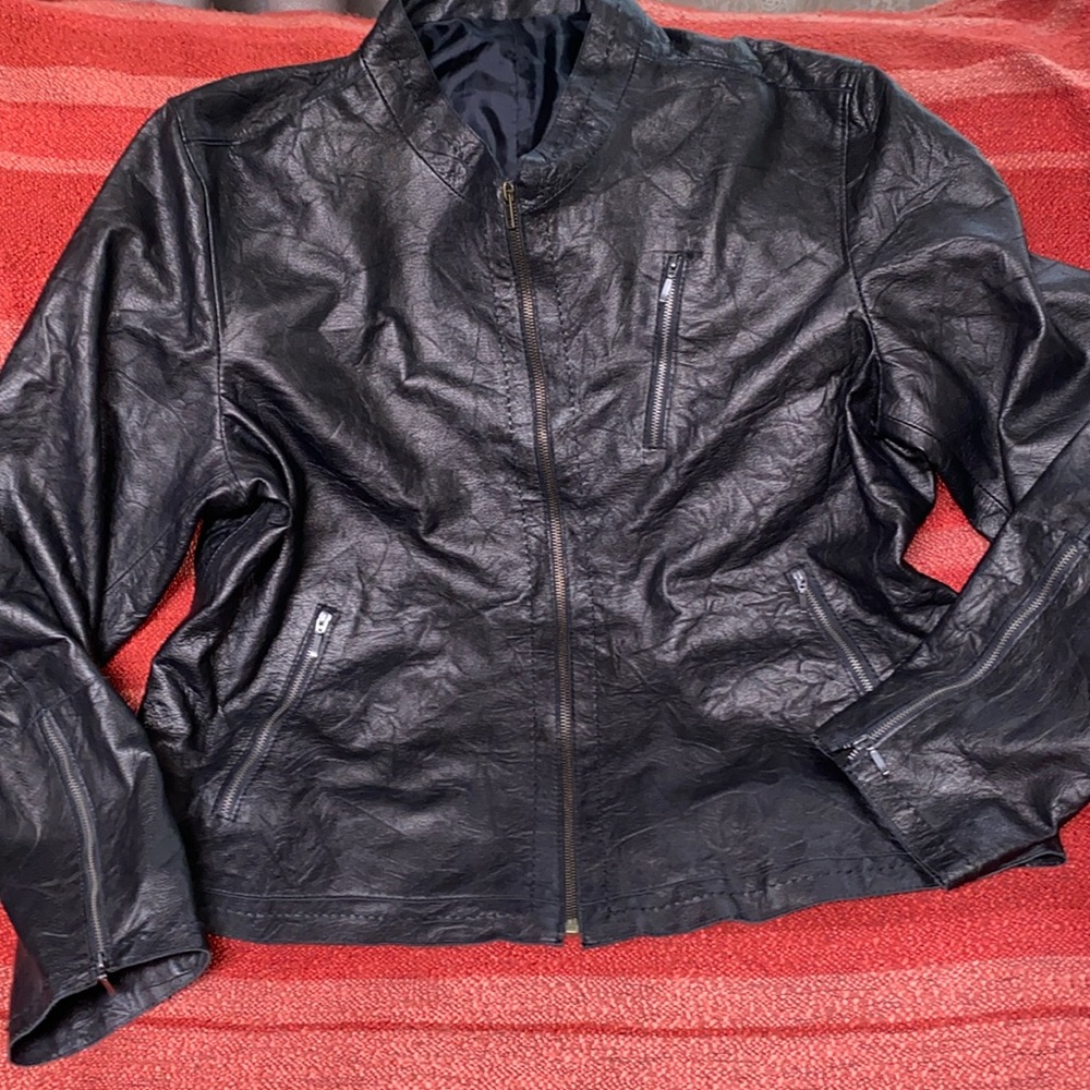 MEN’S LEATHER JACKET USA MADE J. LAWRENCE KHAKI’S CARMEL SZ 46
